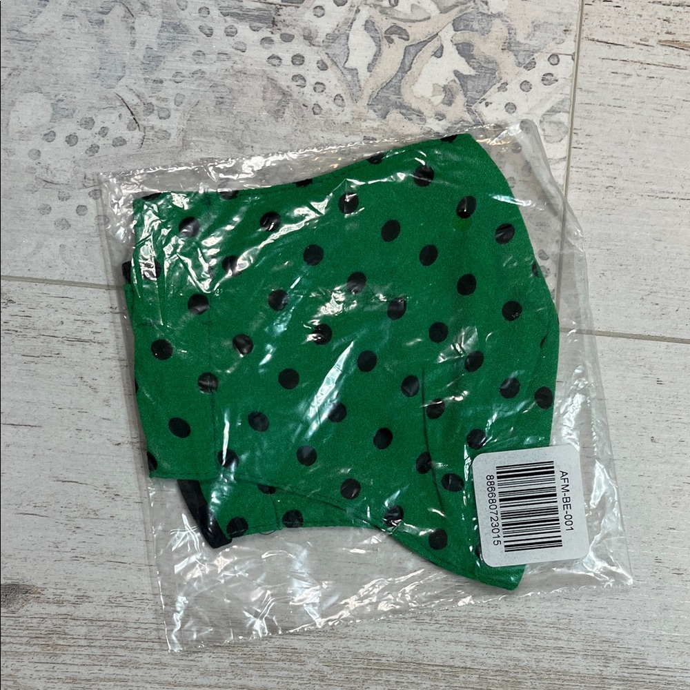 AFRM Green and Black Polka Dot Face Mask